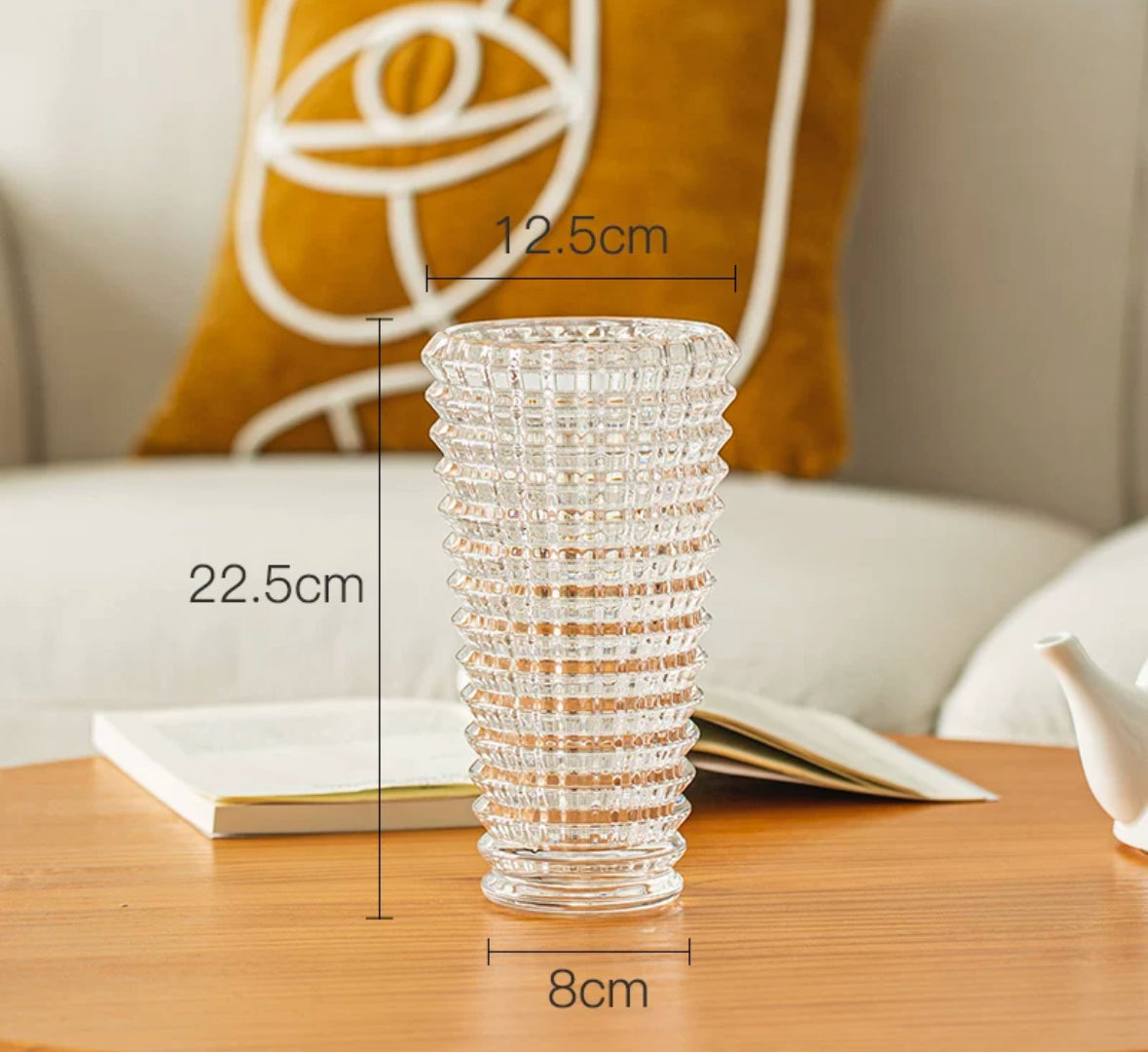 Circular Luxury High-Grade Transparent Thickened Lead-Free Glass Vase