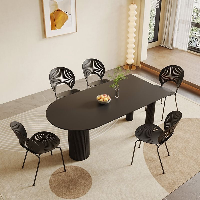 Minimalist Black and White Stone Dining Table