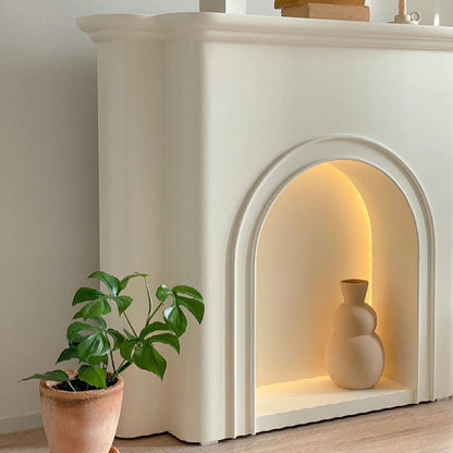French Minimalist Fireplace Decor Cabinet