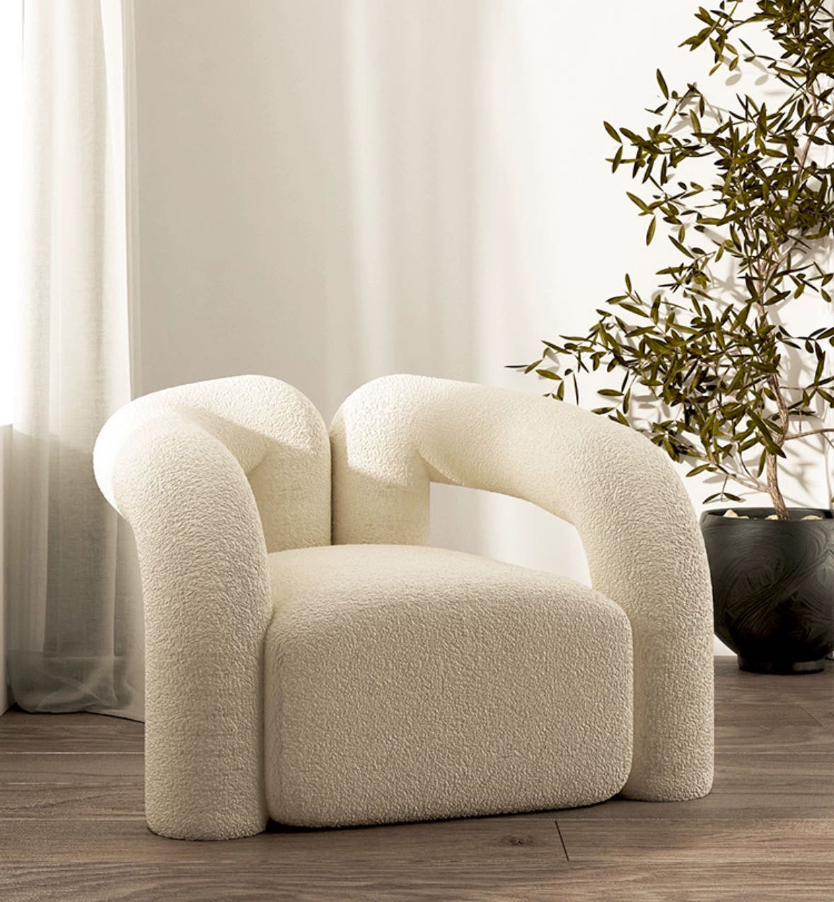 Elegant Luxury Lamb Plush Sofa