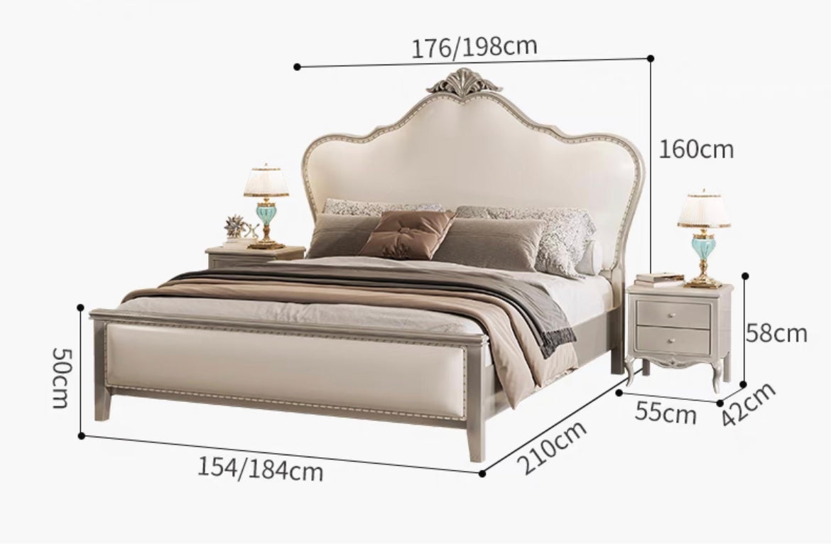 Light Luxury Style French Solid Wood Bed