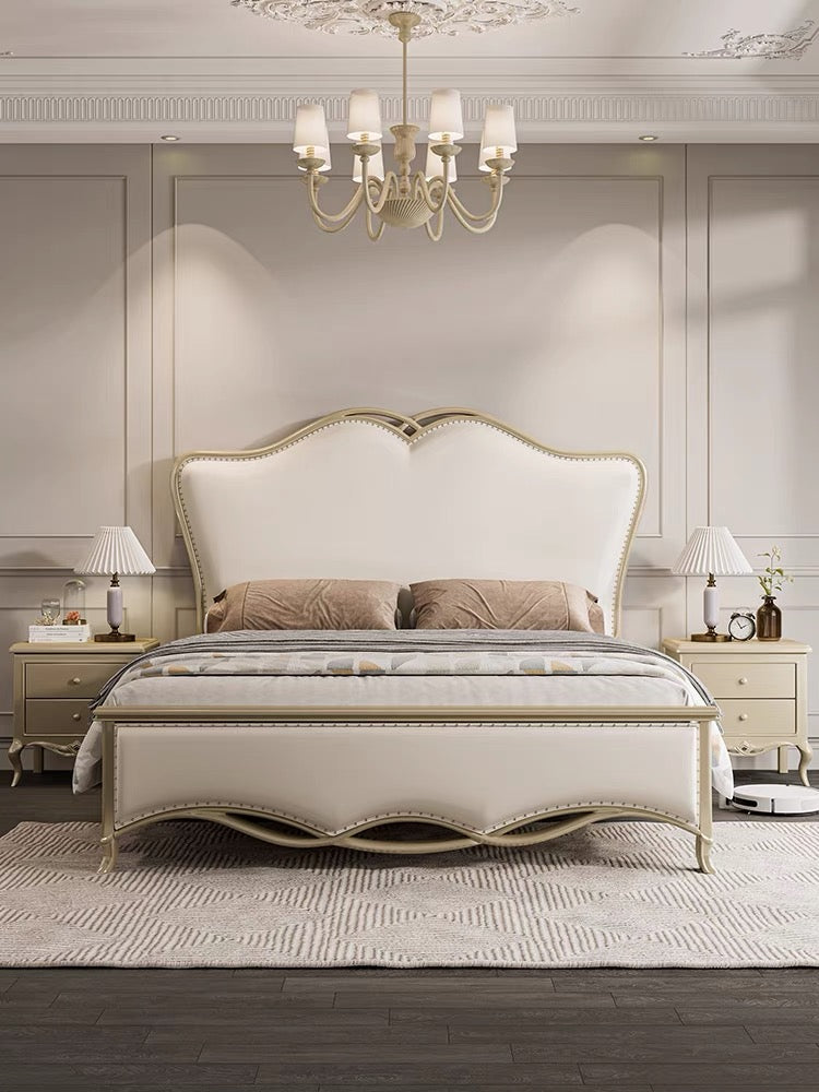 Luxury French Style Solid Wood Bed - Luxurious headboard