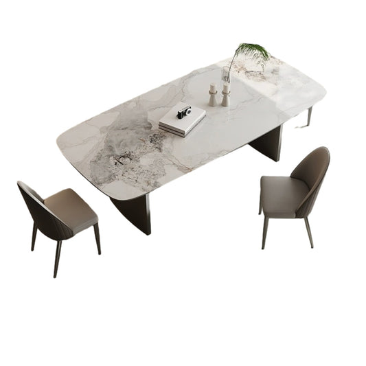 Nordic Style Light Luxury Rectangular Slate Dining Table