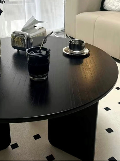 Black Minimalist Round Coffee Table