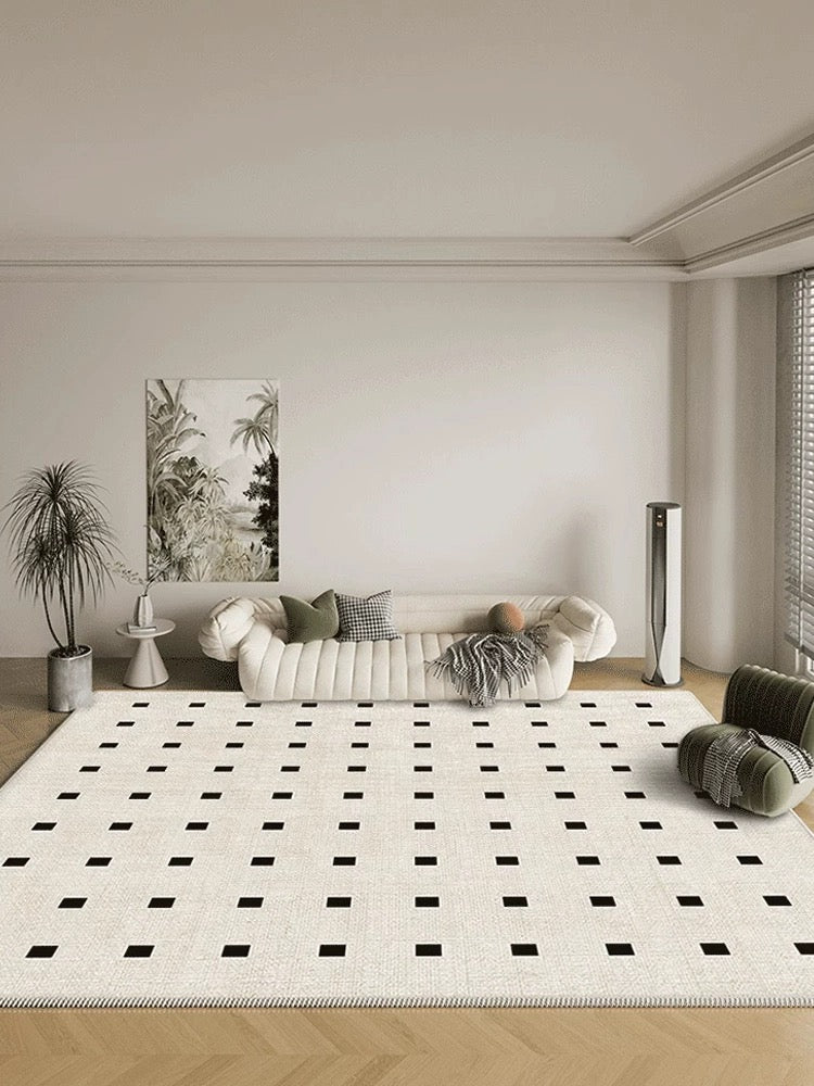 Nordic Style Minimalist Black and White Dot Carpet