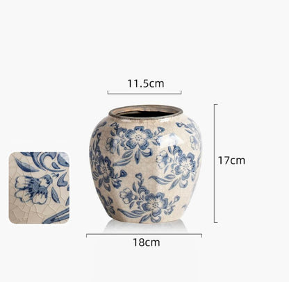 Blue and White Pottery Chinese Style Vase