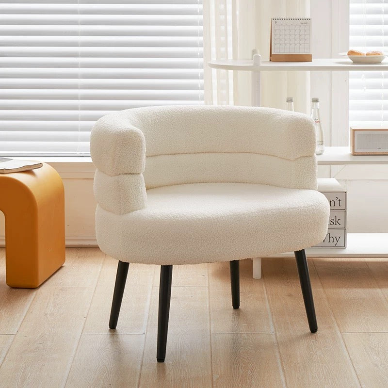 Nordic Minimalist White Single Chair Sofa