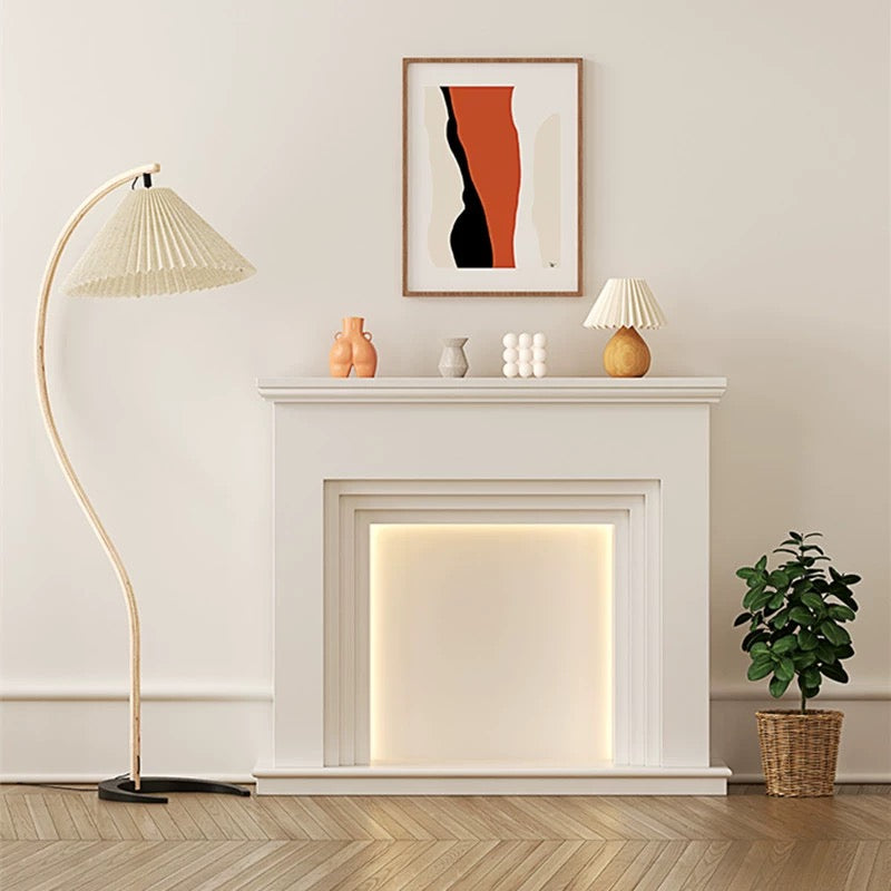 Square French Minimalist Fireplace Decor Cabinet