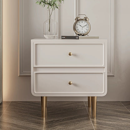 Creamy French-style Light Luxury Solid Wood Bedside Table