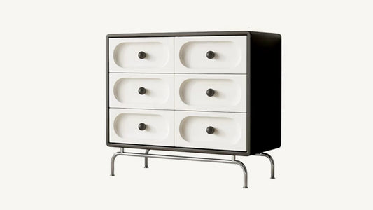 Nordic Minimalist Black and White Entryway Storage Cabinet