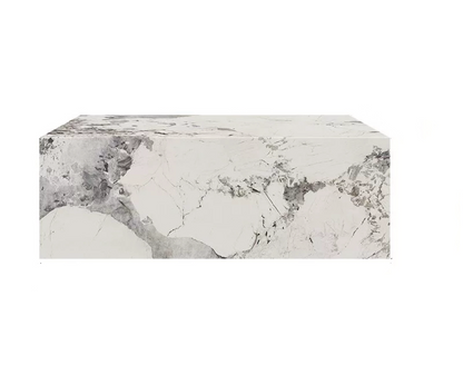 Nordic Style Minimalist Rock Panel Marble Square Coffee Table