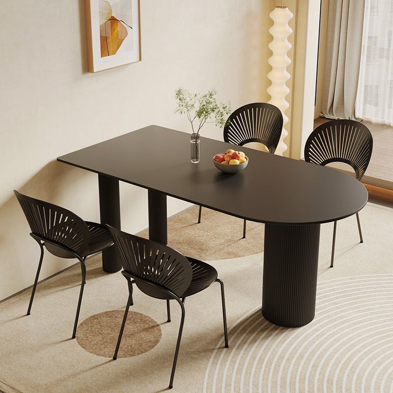 Minimalist Black and White Stone Dining Table