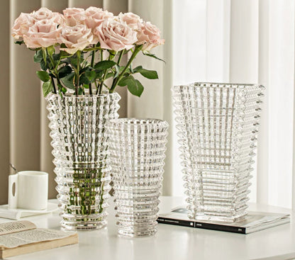 Circular Luxury High-Grade Transparent Thickened Lead-Free Glass Vase